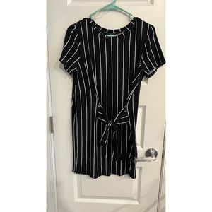 Pink Lily Black and White Stripe Dress